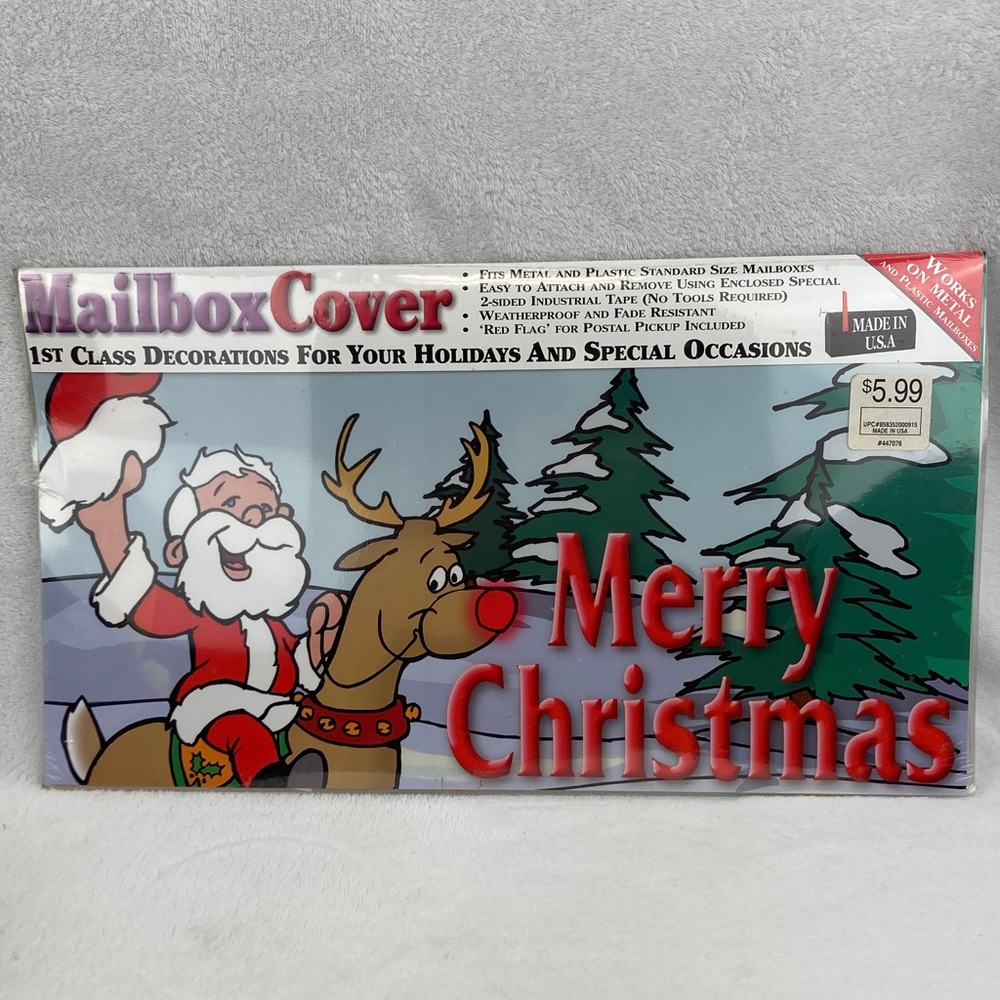 Danalli Christmas Mailbox Cover with Santa and Reindeer 18” x 10”